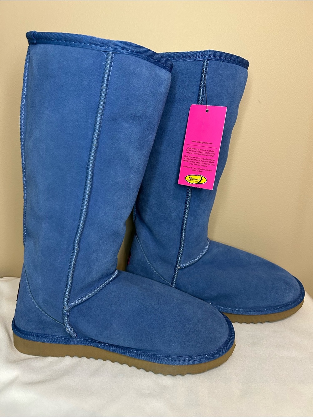 Classic Tall Winter Suede Boots - Blue